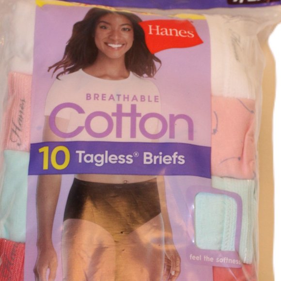 Hanes Breathable Cotton 10 Pack Tagless Briefs Size 9-2XL - Picture 3 of 7